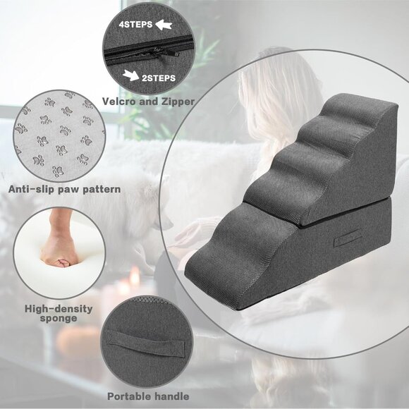 Dog Stairs for High Bed 30" H, 6-Step - Picture 6 of 7